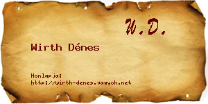 Wirth Dénes névjegykártya